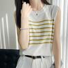 Женская майка в полоску MODERN NEW SAGA летняя футболка без рукавов вязаный топ жилет женский с круглым вырезом