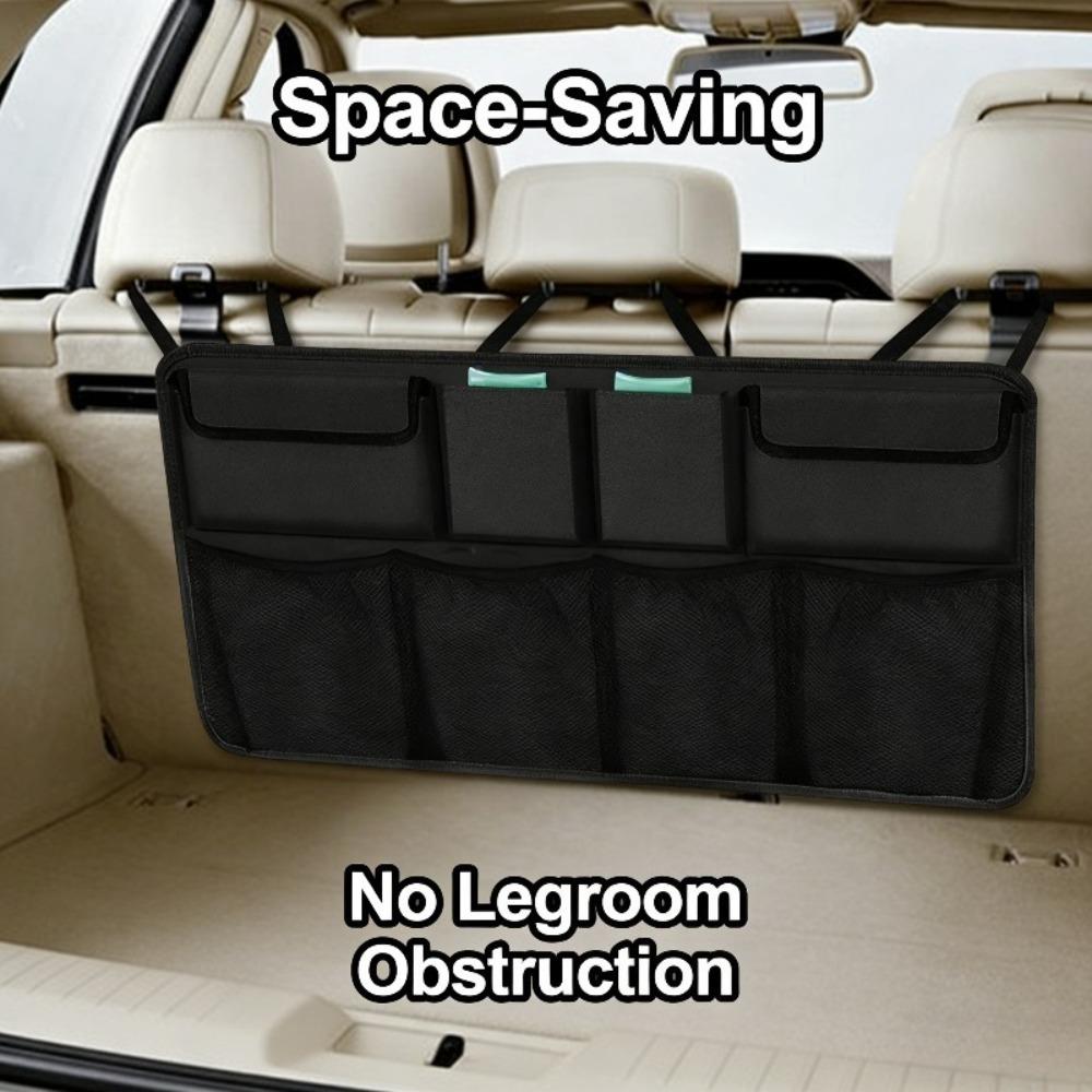 8 Pockets Hanging Backseat Trunk Organizer Durable Cargo Storage Bag For Tools Emergency Kits