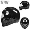 Full Face Motorcycle Helmet Men Women Winter Riding Cruiser Retro 3/4 Open Dual Sport