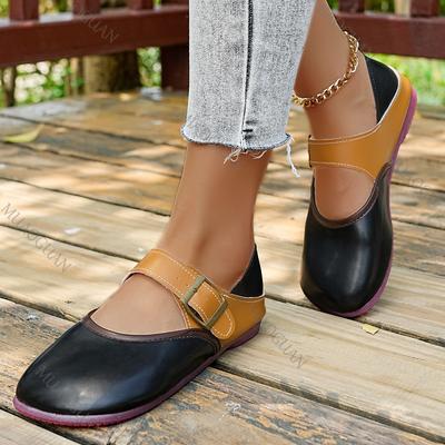 Модные туфли-баотоу, два способа носки, женские, новые, весенне-летние, уличные, ретро, неглубокие, повседневные лоферы с цветной блокировкой и ремешком с пряжкой