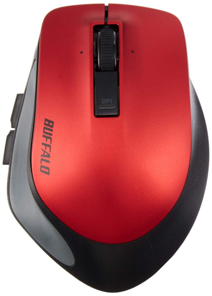 Buffalo Bluetooth BlueLED Premium Fit BSMBB505MRD Mouse, Medium, Red,