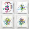 Bedroom Car Pillowcase For Living Room Bed Sofa Cute Music Art Pillowcase Colorful Notes Pillowcase Decoration