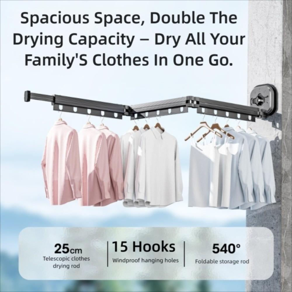 Новая выдвижная складная вешалка для одежды, экономящая место, вращающаяся настенная стойка для одежды, выдвижная бельевая веревка для дома