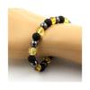 Pierres et Minéraux. Bracelet Perles Hématite + Citrine + Lave 8 mm. Fabriqué en France.