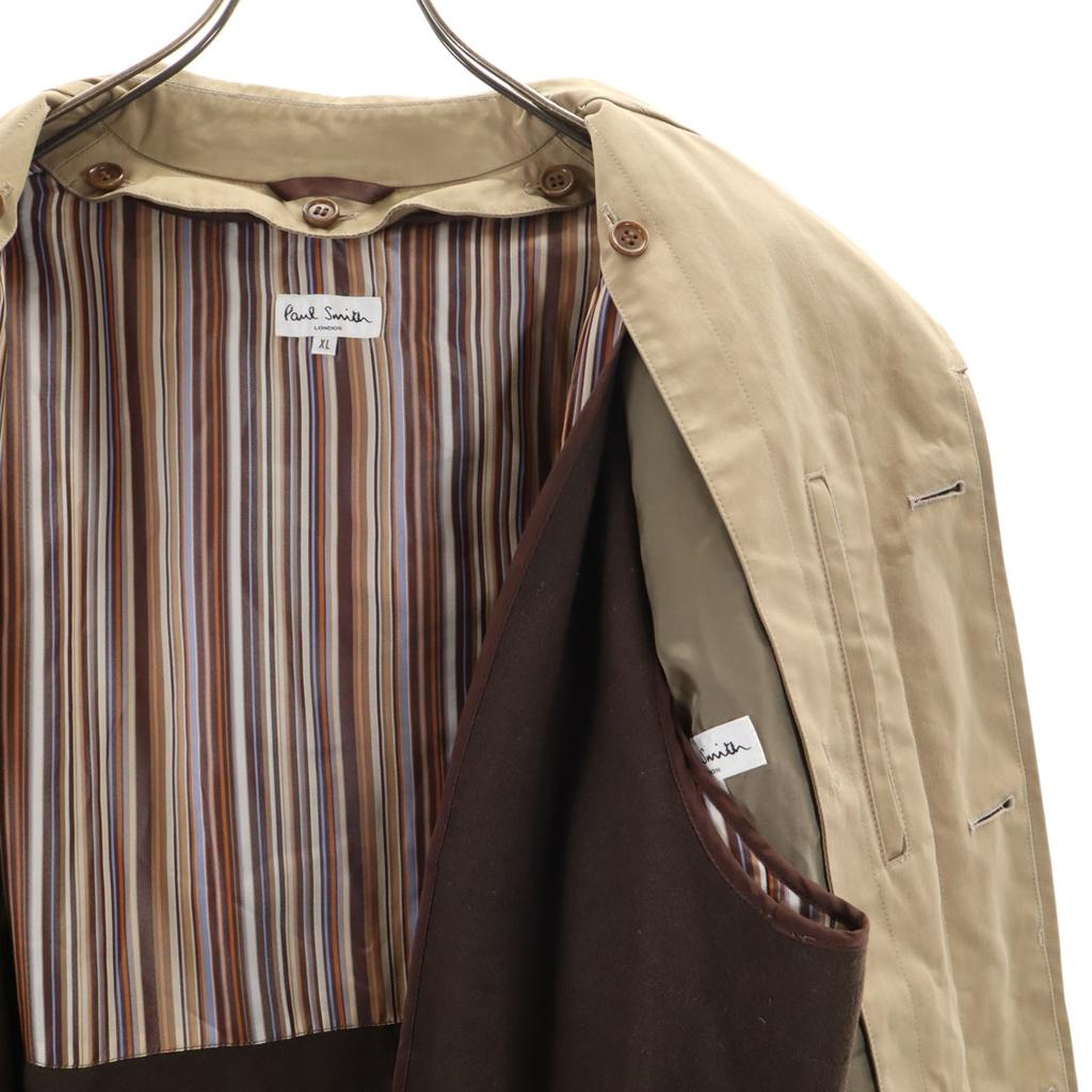 Paul Smith LONDON сделано в Японии Пальто с воротником-стойкой из нержавеющей стали XL бежевое С подкладкой Мужское Б/У