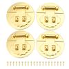 4 Sets Wooden Box Hasp Latch 5cm Diameter Gold Zinc Alloy Vintage Round Hasp Latch for Jewelry Box D