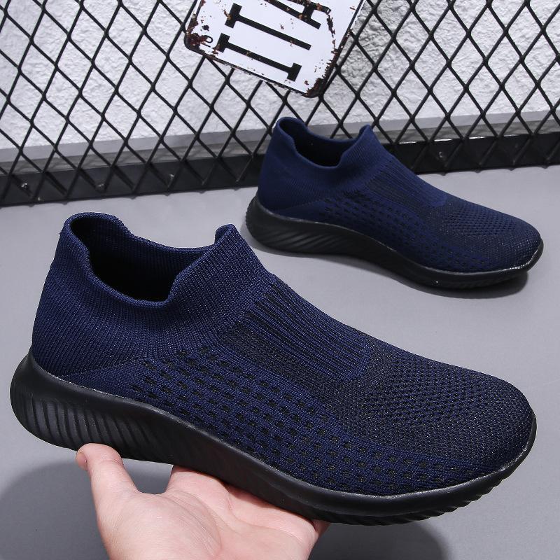 Summer New Men's Fly-woven Mesh Casual Shoes Fashion Trend Sports Shoes One-pedal Socks Men's Shoes