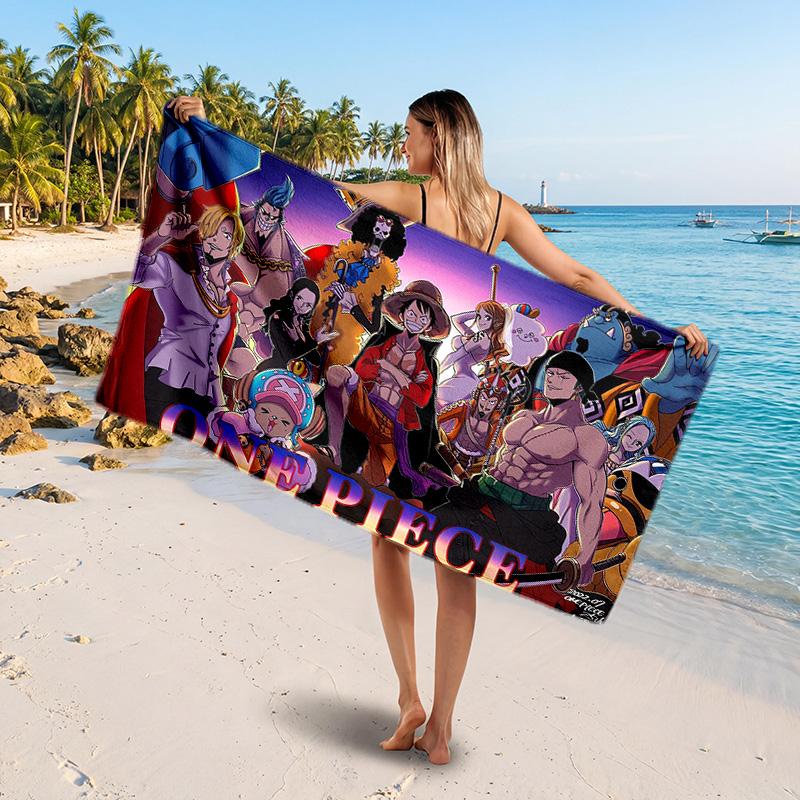 One Piece Printed Swim Towel, Portable Water Absorbent Towel for Beach Camping Daily Bathroom Use