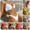 1 Set Bathing Suits Soft Tear-resistant Polyester High Cut Padded Underwire Swimsuit