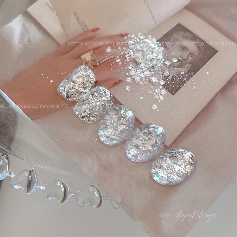 1/3 Jar Sparkly Holographic Iridescent Nail Art Glitter Sequins Irregular Sequins Shiny Manicure Nail Art Salon Nail Tool
