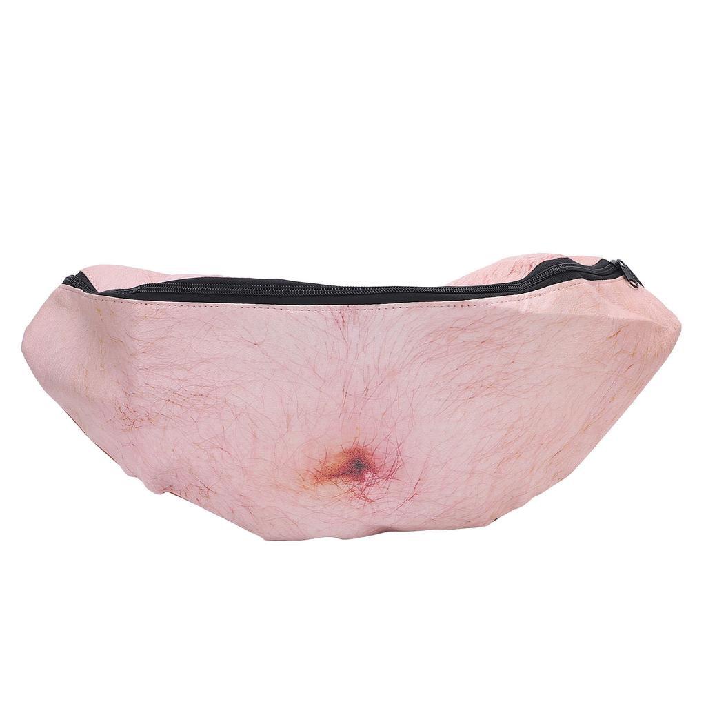 3D Dad Beer Belly Fanny Pack Large Capacity Realistic Zipper PU Dad Waist Pocket Funny Bag