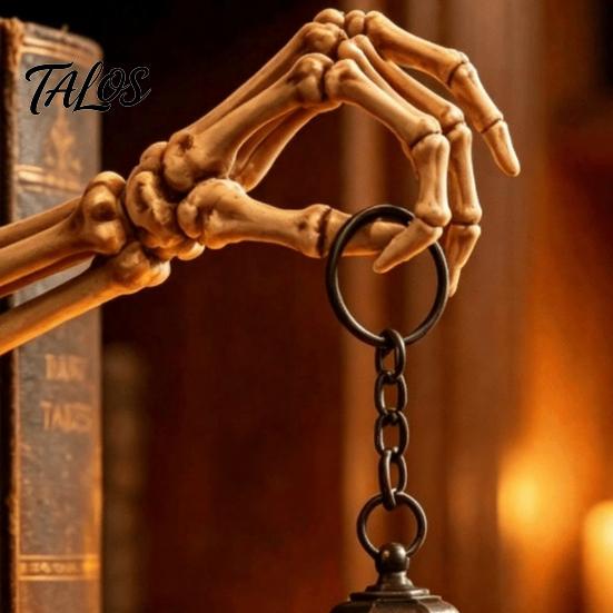 Изящное Резное Смоляное Изделие Скелетная Рука Фонарь для Книжной Полки, Украшение в Стиле Хэллоуина, Готический Декор для Дома, Изысканное Резное Мастерство, Фигурка, Темная