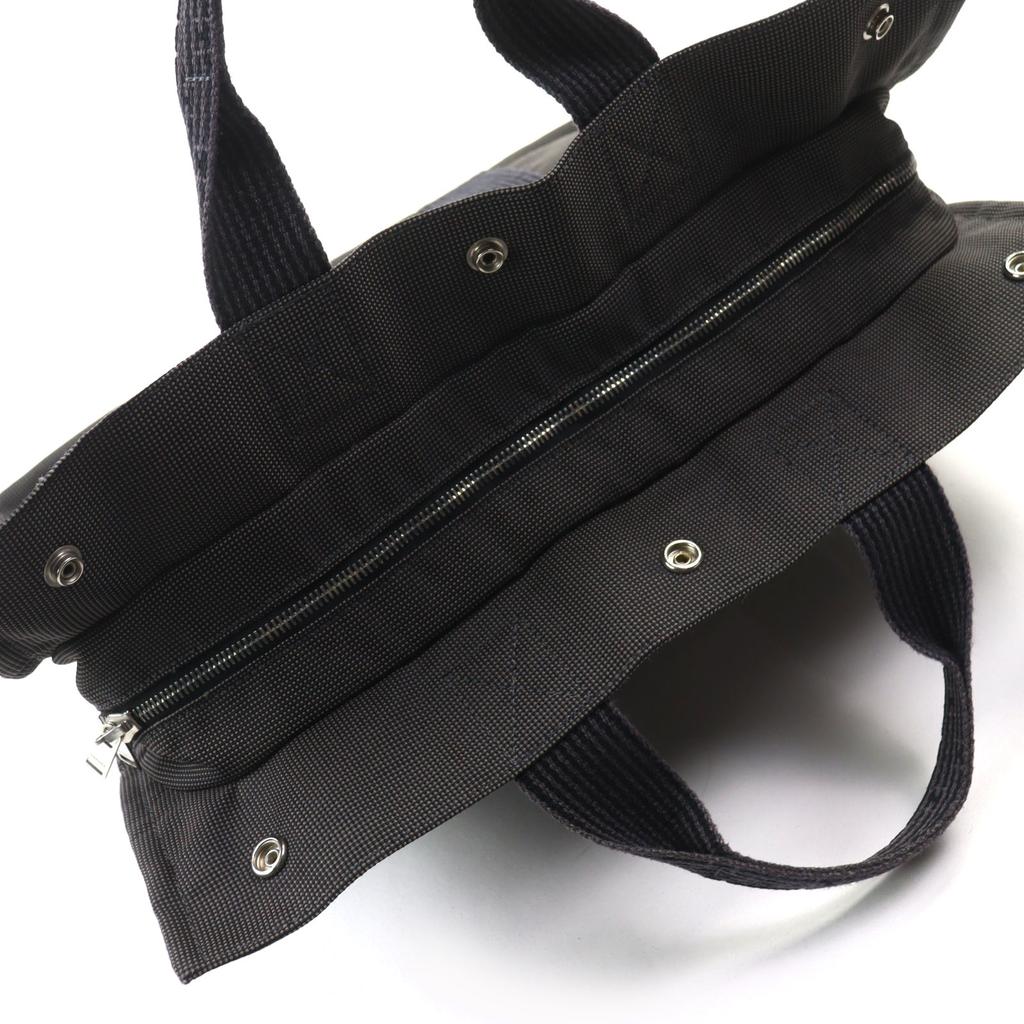 Отличная сумка-тоут HERMES Her Line MM с логотипом H и пуговицами Serie из парусины серого цвета Женская Б/У