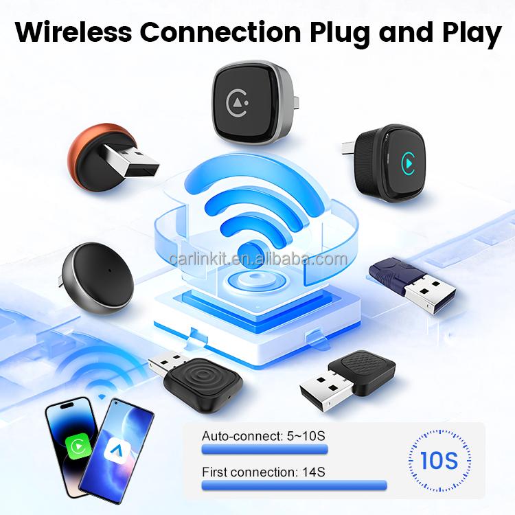 Oem Odm Обновление 2-в-1 CarPlay Dongle Android Auto Адаптер Проводной Car Play Дисплей к Беспроводному Carlinkit Умная AI Стриминговая Коробка