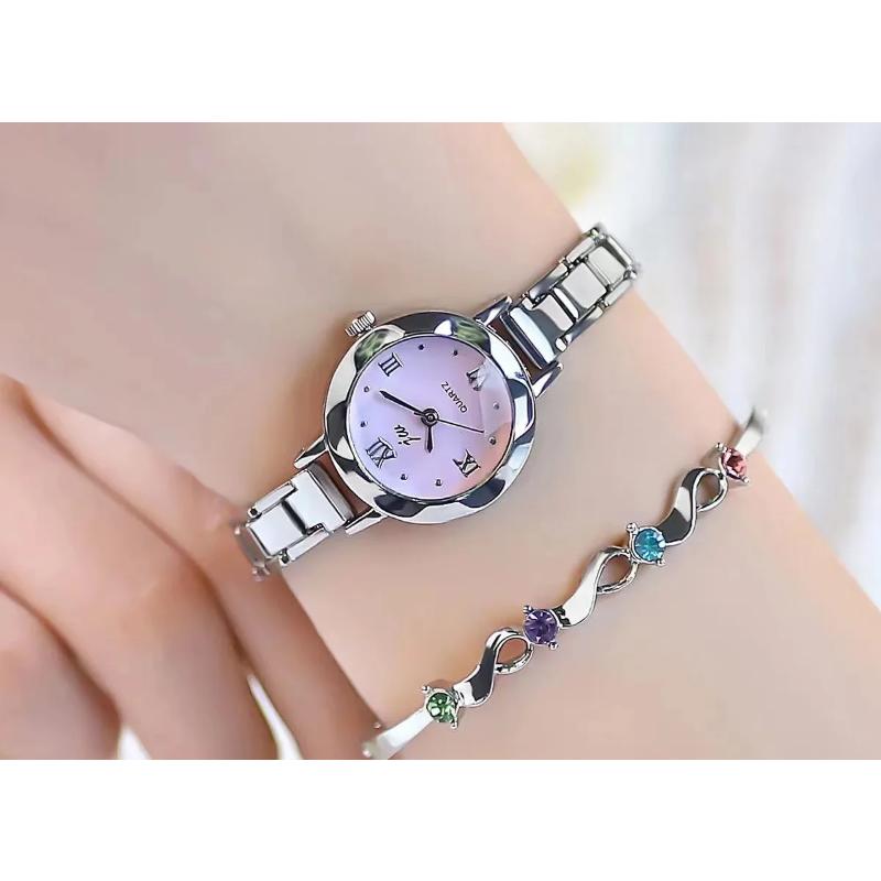 Fashion Small Dial Silver Watch For Women Stainless Steel Luxury Ladies Wristwatch Dress Women's Quartz Bracelet Clock Gift