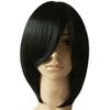 Women Fashion Tilted Frisette Short Black Straight Party Cosplay Hair Extension Wig