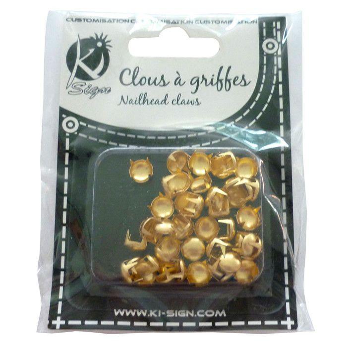 Clous rivet à griffes Rond ø6mm Doré 80 pièces