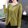 Long Sleeved T-shirt, Women's Spring and Autumn Irregular Top Plus Size Women's Base Shirt