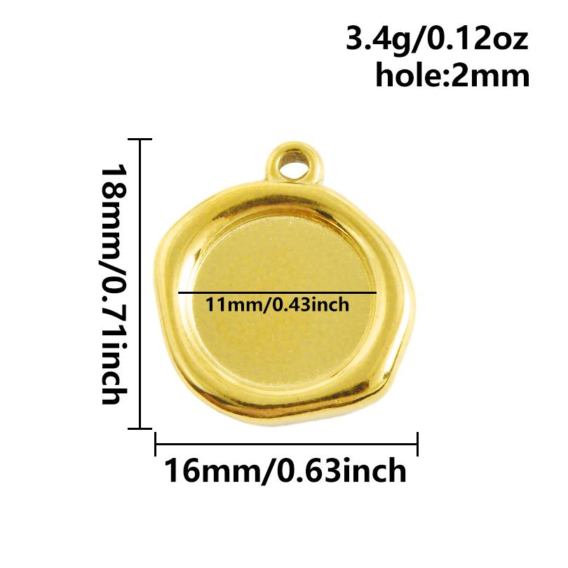 6pcs Heart Square Water Droplet Oval Cabochon Base Setting Pendant Stainless Steel Charms For Jewelry Making Bulk DIY Materials
