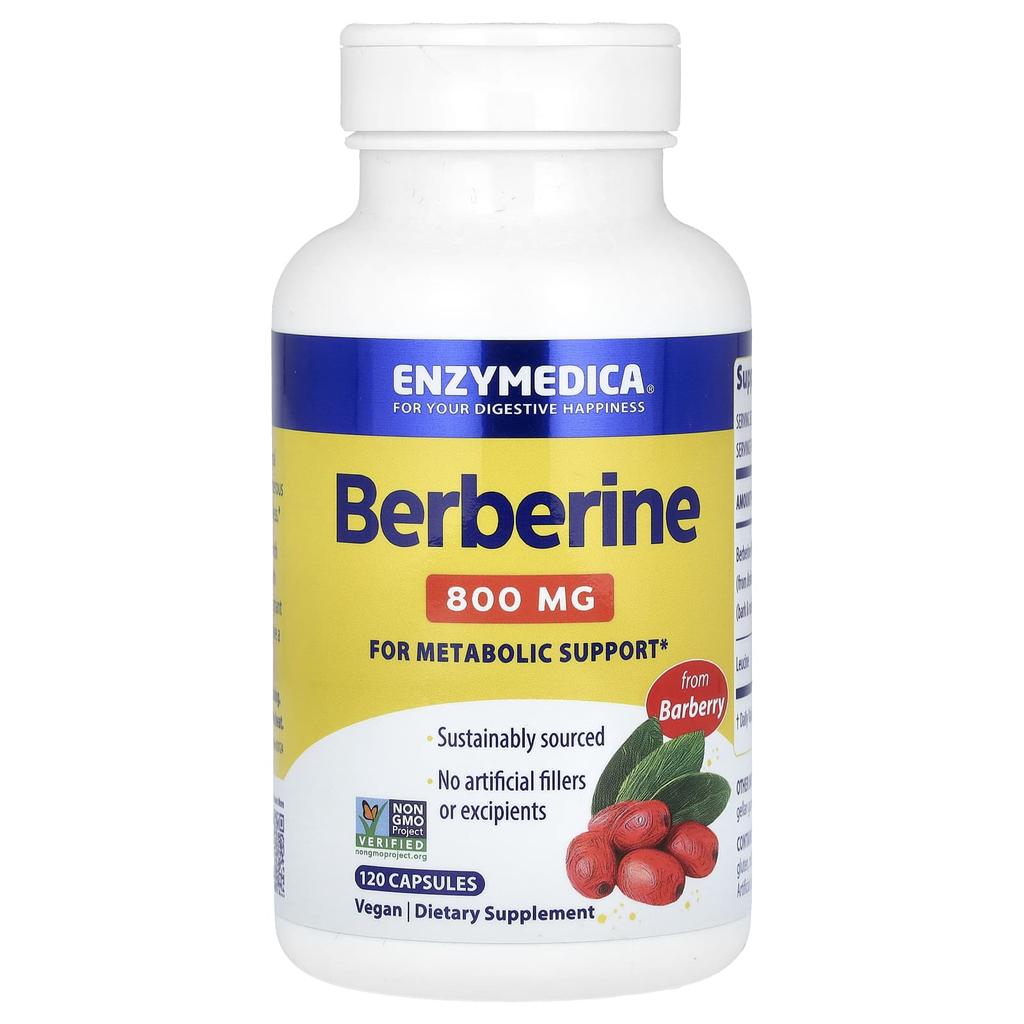 Enzymedica Berberine, 800 Mg, 120 Capsules (400 Mg Per Capsule)