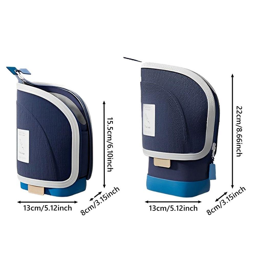 Vertical Retractable Pencil Bag 2-in-1 Stationery Storage Bag  Desk Supplies Holders