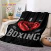 Cartoon Boxing Gloves Soft Flannel Throw Blanket for Picnic Bed Sofa Home Bedroom Gift Comfortable Cozy