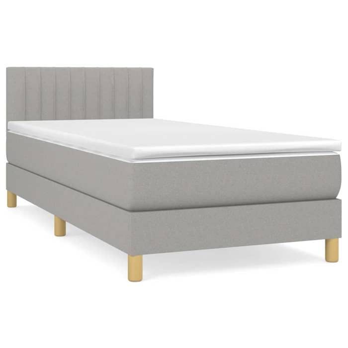 Maison Exclusive - Sommier à lattes de lit avec matelas Gris clair 100x200cm Tissu