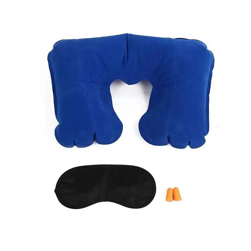 Inflatable U-Shaped Travel Pillow Set