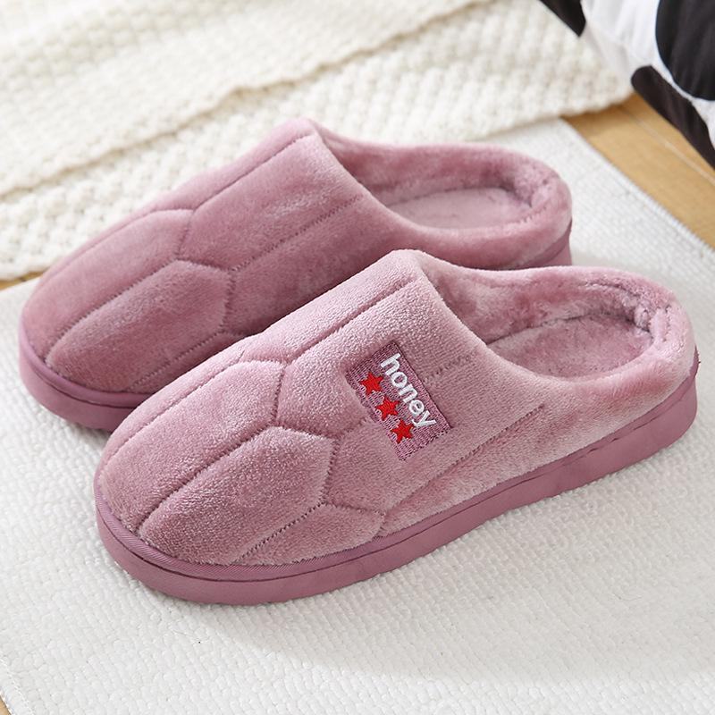 Тапочки унисекс из хлопка - зимняя домашняя нескользящая меховая обувь для мужчин и женщин