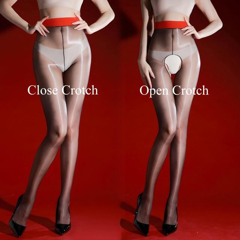 Женские Масло Блестящие Сексуальные Чулки Т-образная Ластовица Высокие Эластичные Моделирующие Колготки с Высокой Посадкой Прозрачные Тонкие Колготки Клубная Одежда для Танцев