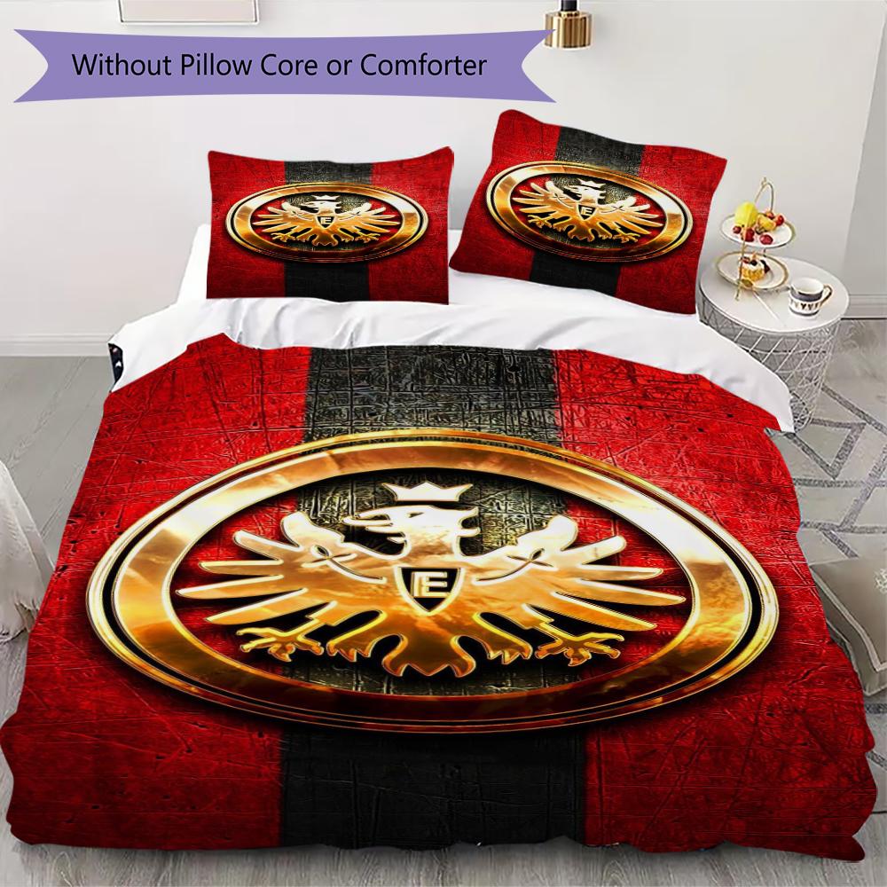 Eintracht Frankfurt Pattern Bedding uilt Set uilt Cover Pillowcase Home Decoration Birthday Gift (1 * duvet cover + 2 * pillowcase without core)