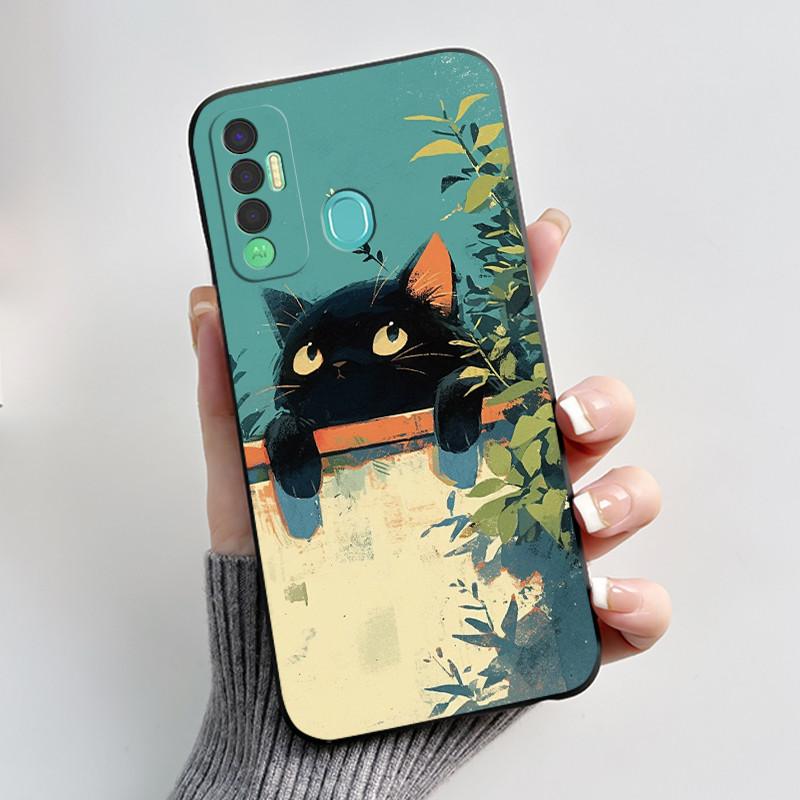 Милый Чехол Для Tecno Spark 7P Чехол Печатный Корпус Защитная Крышка Мягкий Силикон Мультяшный Корпус Телефона Fundas