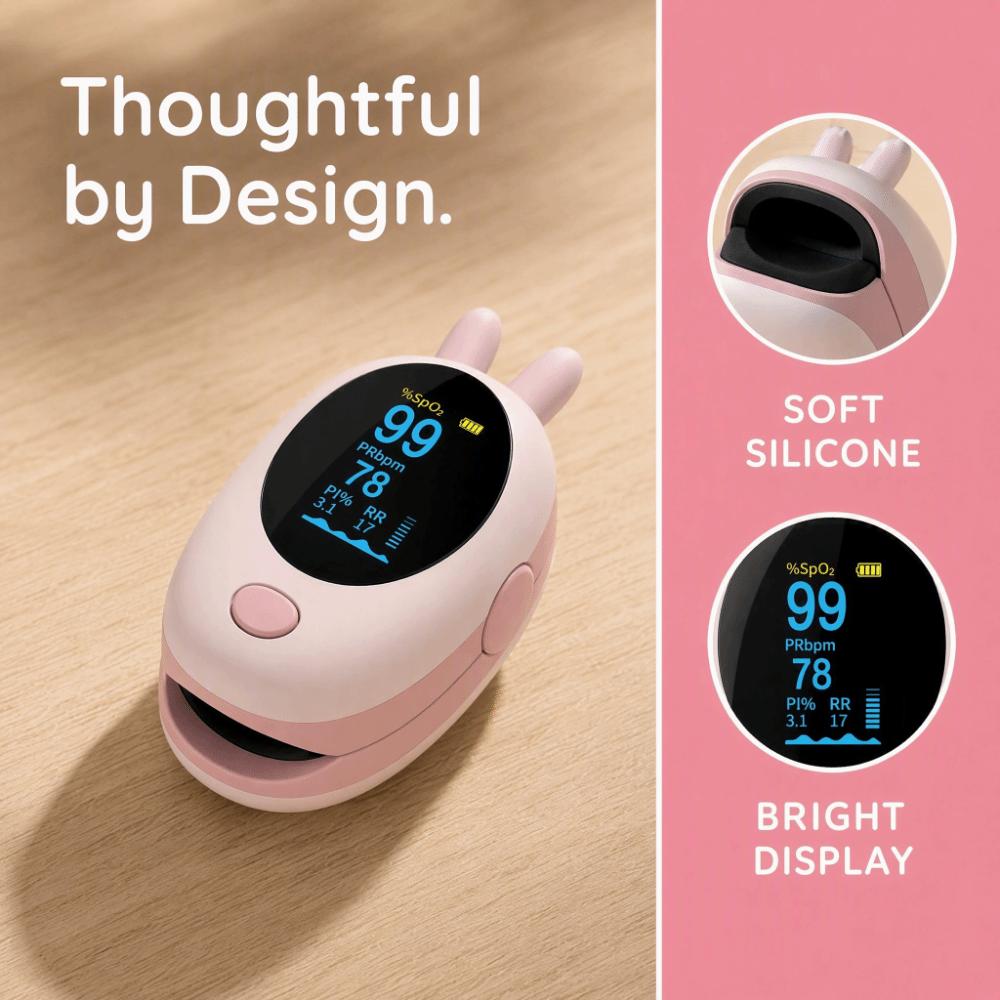 Rechargeable Finger Pulse Oximeter Voice Monitoring Finger-Clip Oximeter  Children's Use