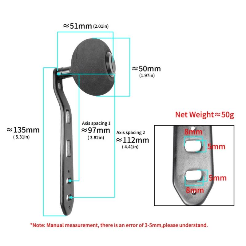 Fishing Reel Handle Knob Aluminum Alloy Fishing Reel Handle Baitcasting Reel Power Handle Fishing Reel Accessory