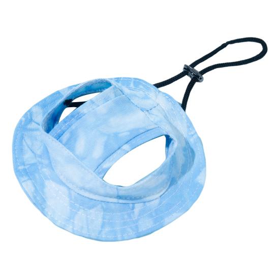 Tie-dye Dog Bucket Hats with Ear Holes Adjustable Round Brim Outdoor Sun Protection Cap for Small Medium Dogs And Cats