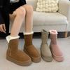 Thick-soled Suede Warm Snow Boots Waterproof and Versatile Medium Boots 2025 Winter New Side Zipper Fashion Boots Women's Cotton Shoes