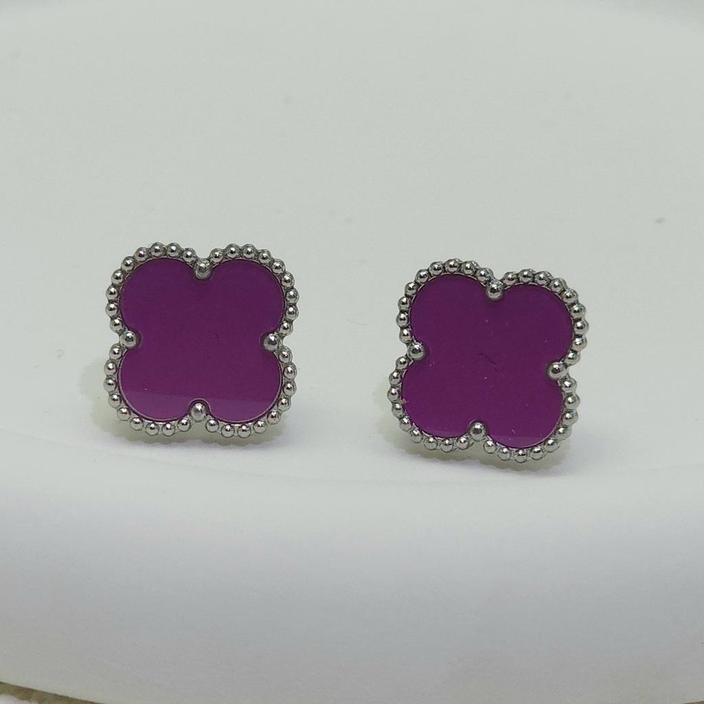 Высококачественная титановая сталь Натуральный перламутр Четырехлистный клевер Серьги для женщин 18K Модные Премиальные серьги