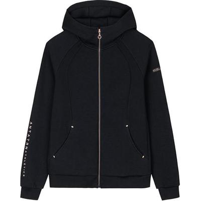 Удобная повседневная однотонная простая куртка с капюшоном на молнии, женские куртки черного цвета 162437706N-3