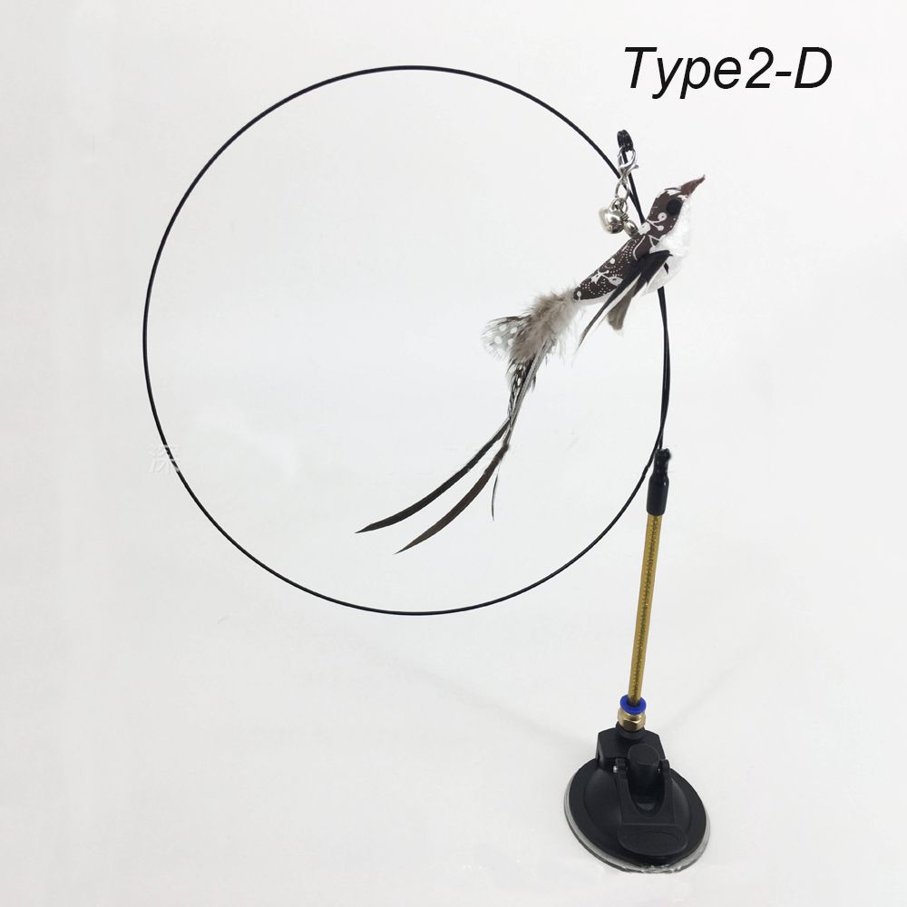 New Fun Play Pet Supplies Cat Kitten Toys Teaser Feather Wire Chaser Wand Stick Toy