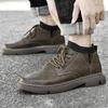 Модная мужская обувь из кожи для активного отдыха, ботильоны, осенне-зимняя обувь для подъема, нескользящая повседневная обувь для пеших прогулок, повседневная, теплая, плюшевая