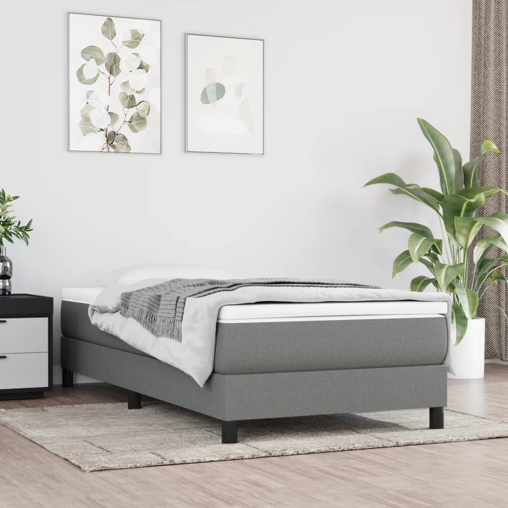 Vidaxl Materac Kieszeniowy, Ciemnoszary, 100X200X20 Cm, Tkanina