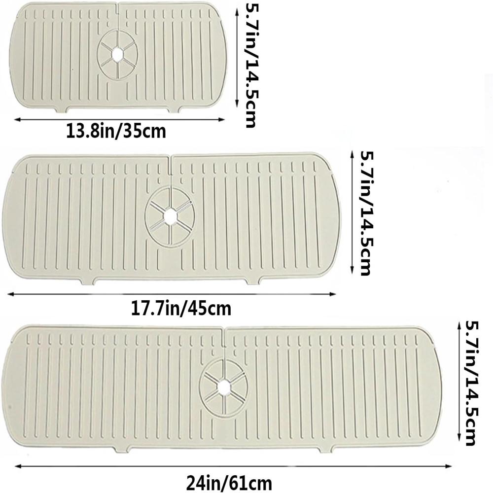 Silicone Faucet Water Catcher Mats,Kitchen Sink Spill-Proof Drying Pads,Anti-Slip Drain and Splash Guard Water Catcher Mat