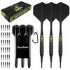 MageRabbit 3 Copper Darts and 30 Soft Tip Darts Black Durable Integrated Dart Integrated Darts for Beginners Tips, Box, Flights, Darts,
