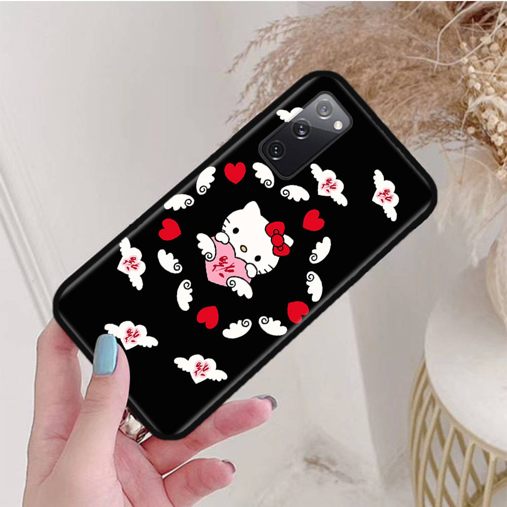 Черный чехол для OPPO Reno 8 6 5 4 Pro Plus Find X3 A17 A3 A31 A38 A40 A53 A54 A55 A74 A76 A78 A77 A80 A94 A95 A96 Lite L-19 Hello Kitty