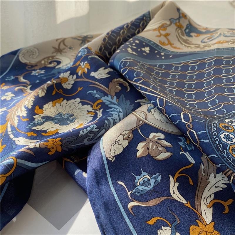 110*110 см квадратный шелковый шарф женский модный принт маленький шейный платок офисный женский пояс для волос носовой платок женский платок шаль шарф