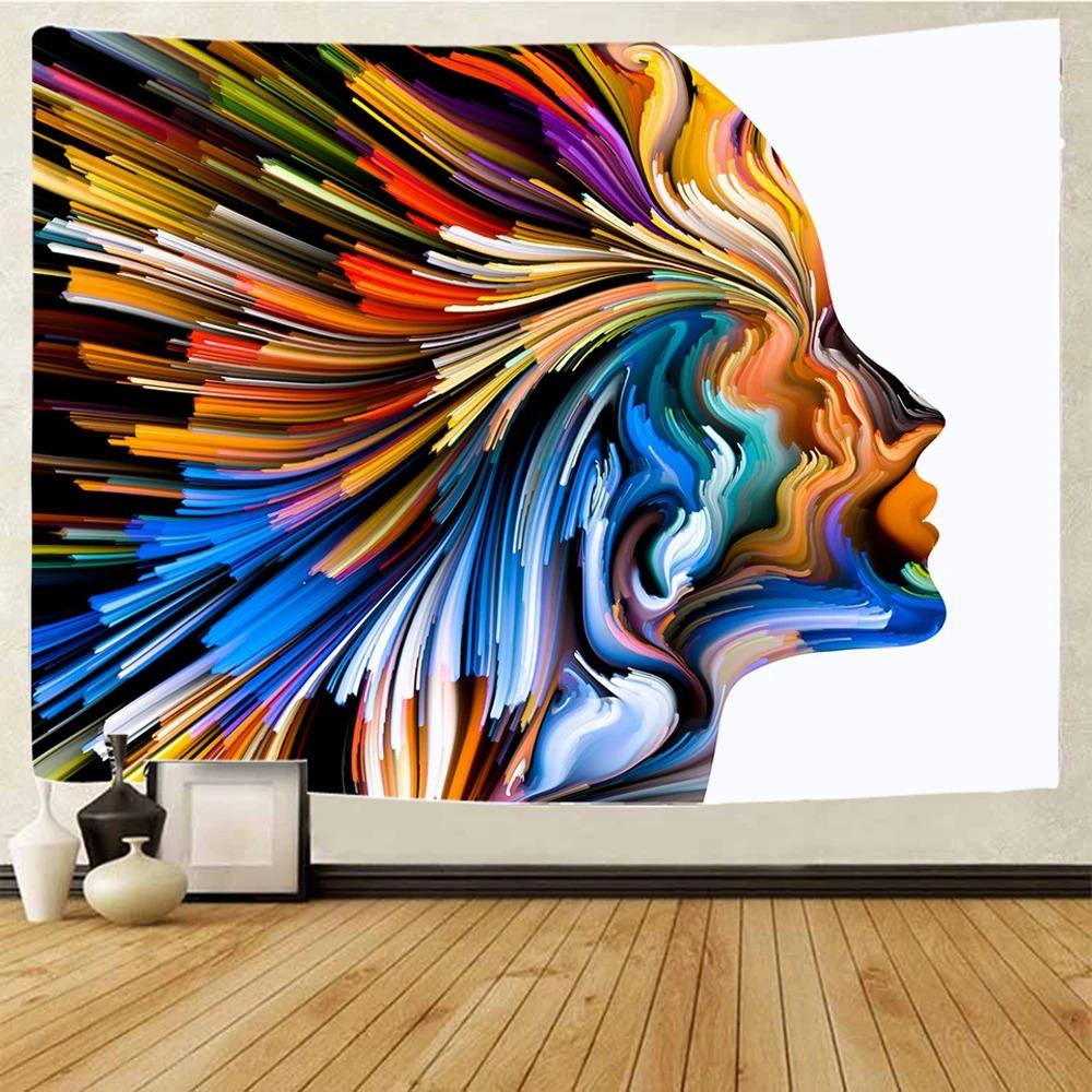 Абстрактный персонаж Боковая сторона Узор Подвесной Ткань Спальня Гостиная Гобелен Домашнее Настенное Украшение Гобелен