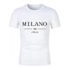 2024 Summer Fashion Milan Letter Print Men's Short Sleeve T-Shirt Casual Loose Quick-Drying Harajuku Street Jogging Sports Top