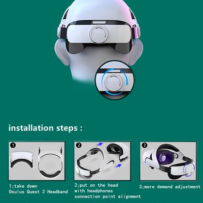 Подходит для очков Oculus Quest2 VR. Удобный головной убор. Регулируемый баланс. Отсутствие давления на