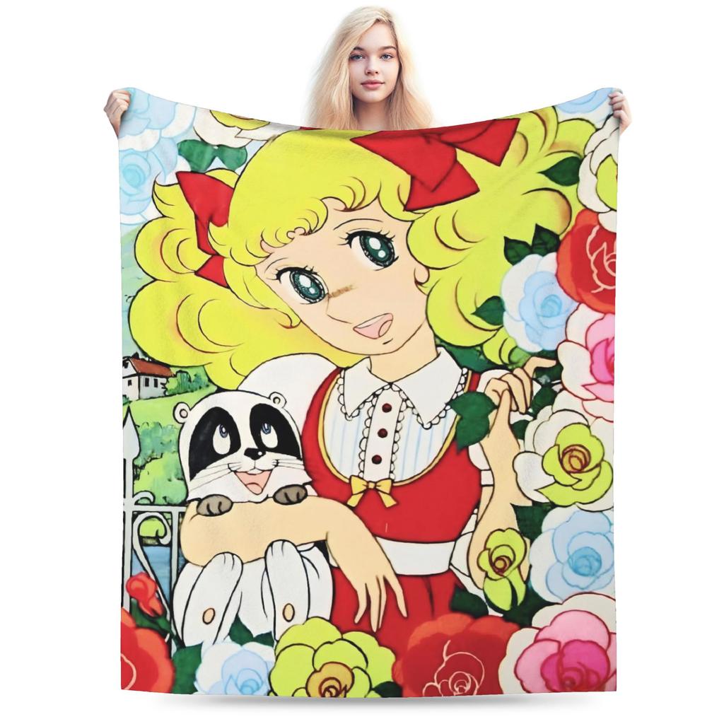 Candy Candy Soft Warm Blanket Kids Adult Plush Throw Blanket Comfortable Couch Chair Flannel Bedspread Sofa Bed Cover