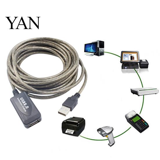 Активный удлинительный кабель-ретранслятор USB 2.0, 5/10/15/20 м, удлинительный шнур усилителя сигнала